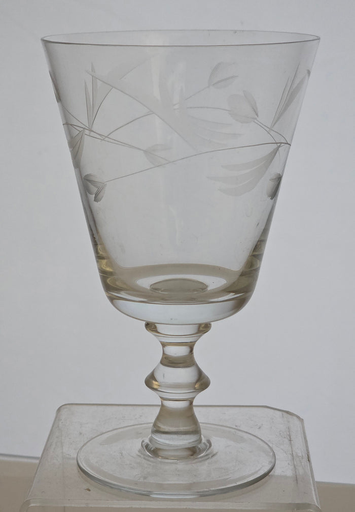 2 Hand Cut glass goblet stemware