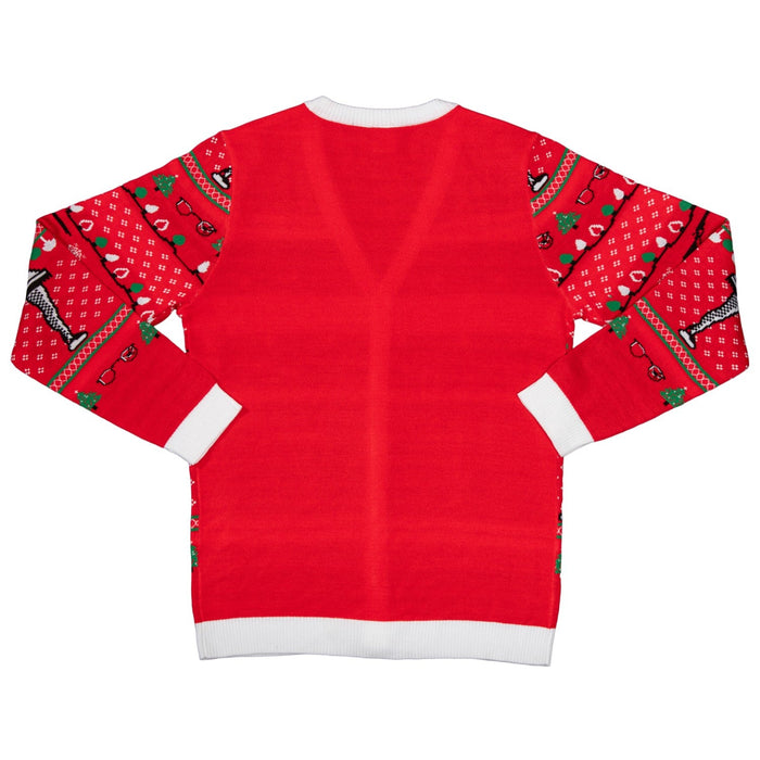 A Christmas Story Leg Lamp Button Up Cardigan Ugly Holiday Sweater - TVStoreOnline