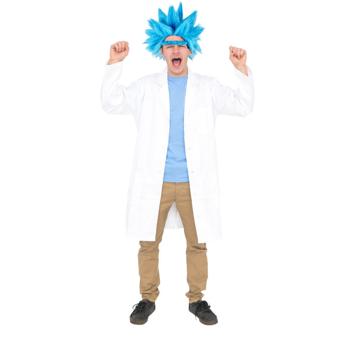 Adult Deluxe Ricky Sanchez Blue Wig and Eyebrow Halloween Costume Cosplay Accessory - TVStoreOnline