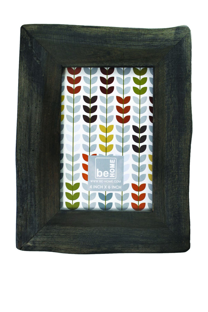 be home 4"x6" black reclaimed wood frame