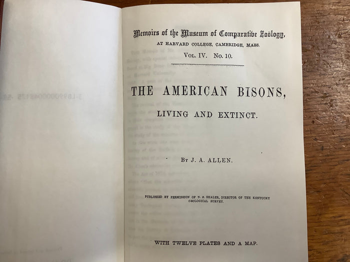 BOOKS - American Bisons, Living and Extinct J. A. Allen