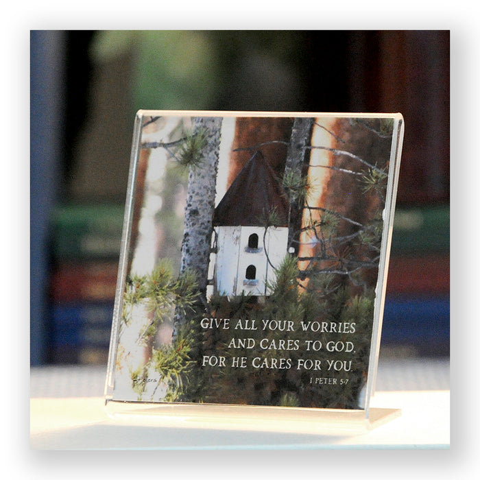 Breckenridge Birdhouse (1 Peter 5:7) - Framed Mini Print