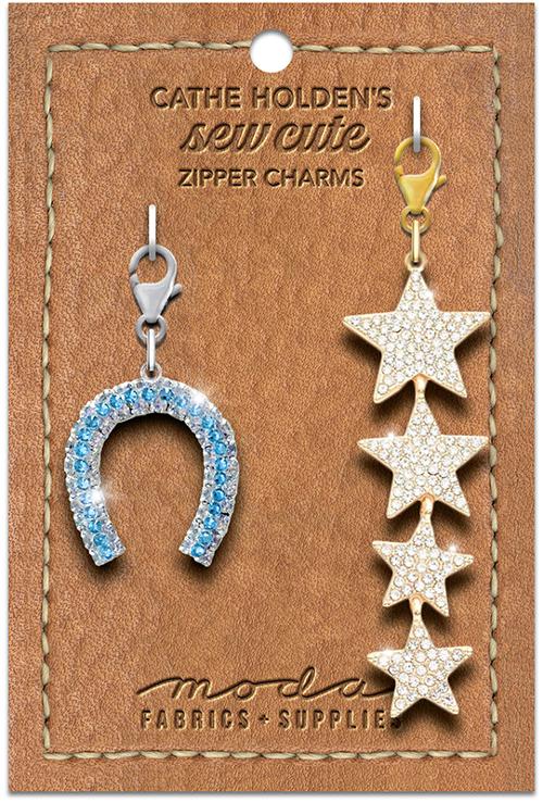 Cathe Holden Zipper Pulls 2ct Horseshoe Stars -- Moda Fabrics