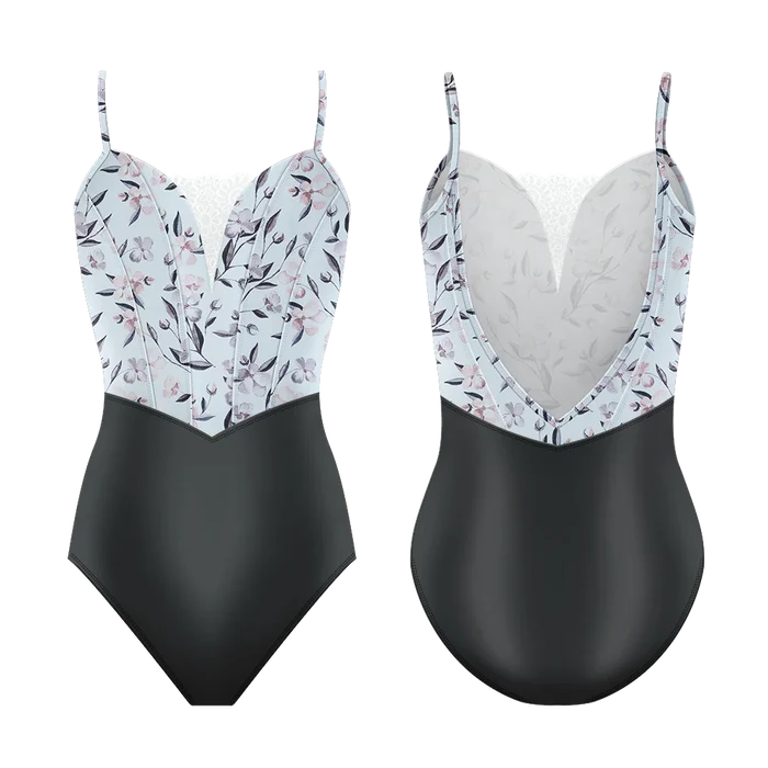 Danse De Paris Demi Antoinette Camisole Leotard, Petale Ebony L0005L