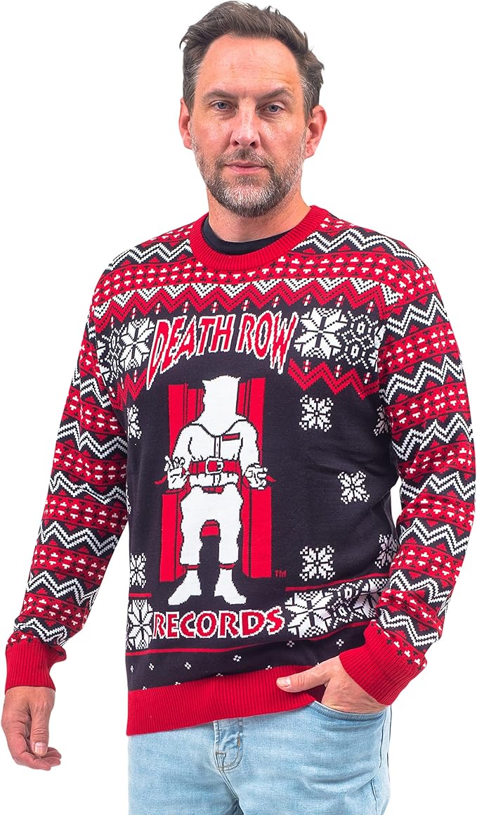 Death Row Records Inmate Fair Isle Adult Unisex Ugly Christmas Sweater - TVStoreOnline