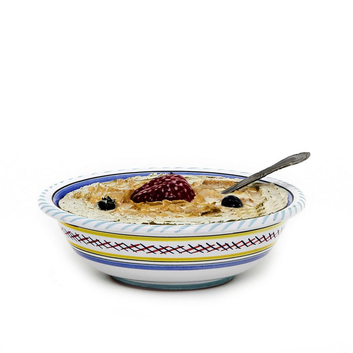 ORVIETO GREEN ROOSTER: Salad Cereal Bowl - Artistica.com