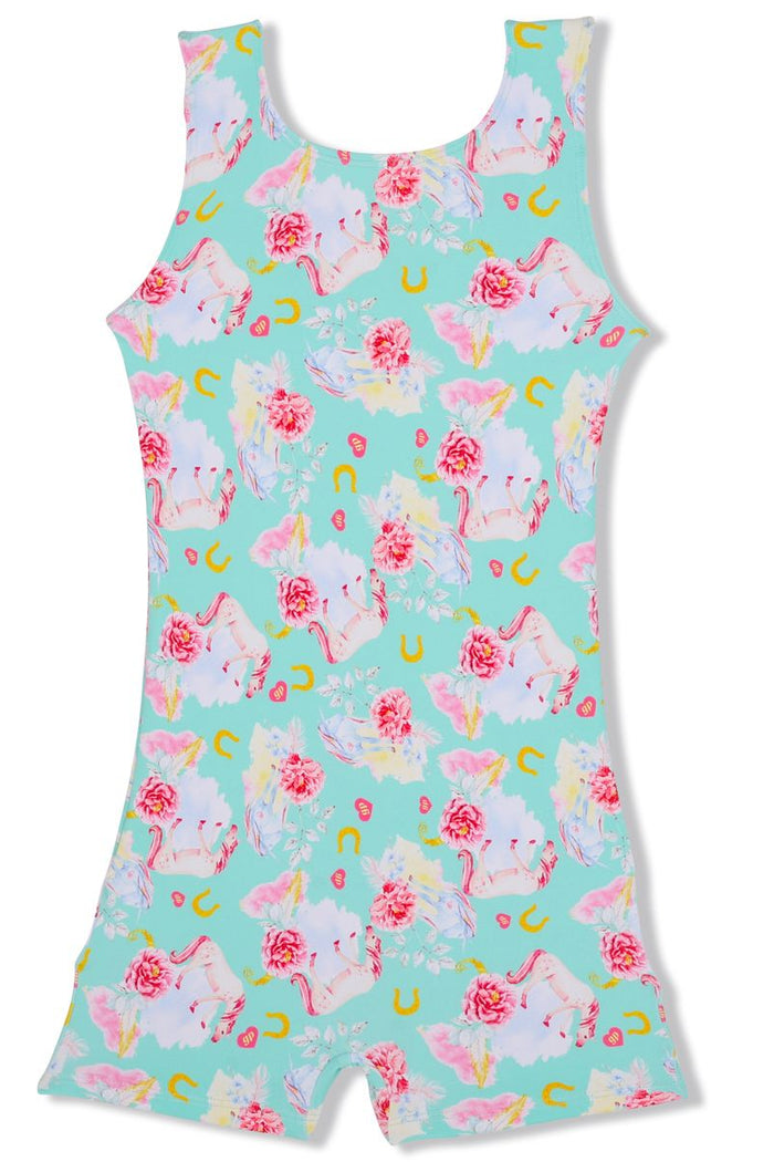 Girl Power Sport Biketard, Pony Bouquet LE103