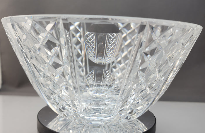 Hand Cut 34% lead crystal bowl HAND POLISHED signed by Peter ORourke