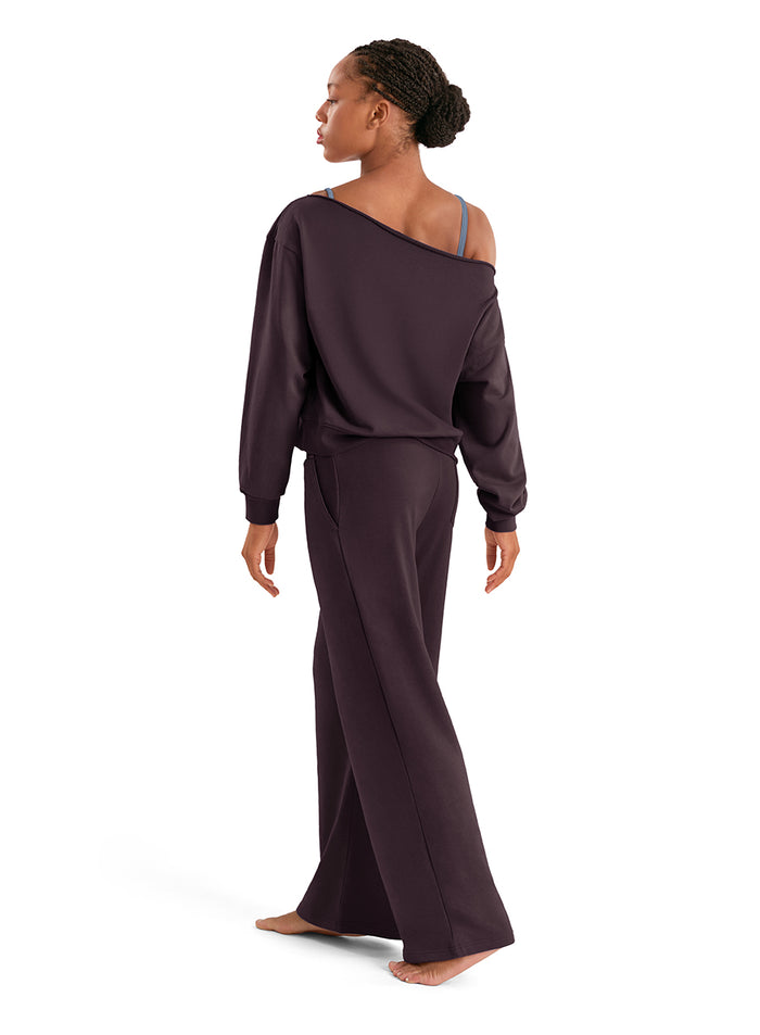 Mirella Wide Leg Sweatpant, Merlot M80007L