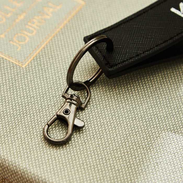 Personalised Black Embossed Keyring