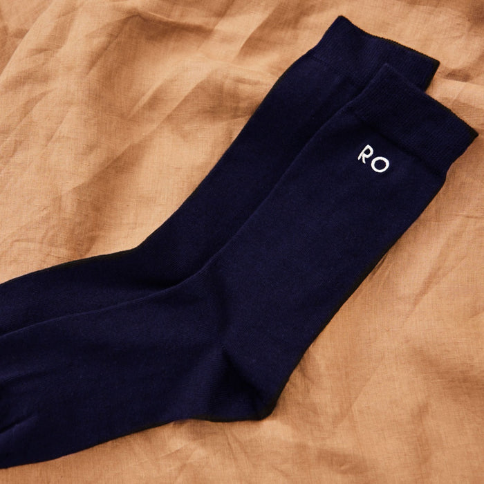 Personalised Monogrammed Navy Socks by Made Yours