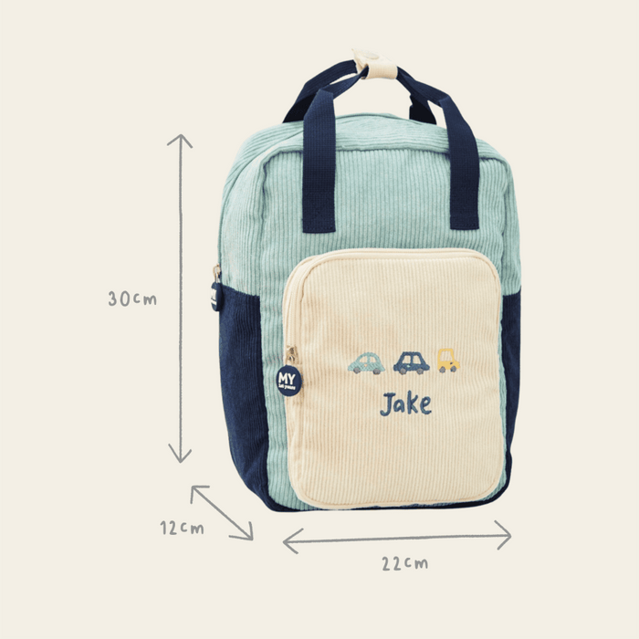Personalised Sage Transport Cord Backpack with Grab Handle
