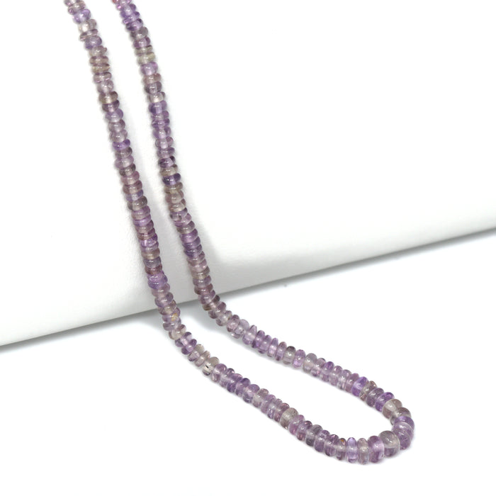 Purple Sapphire 3mm – 4mm Smooth Rondelles Bead Strand