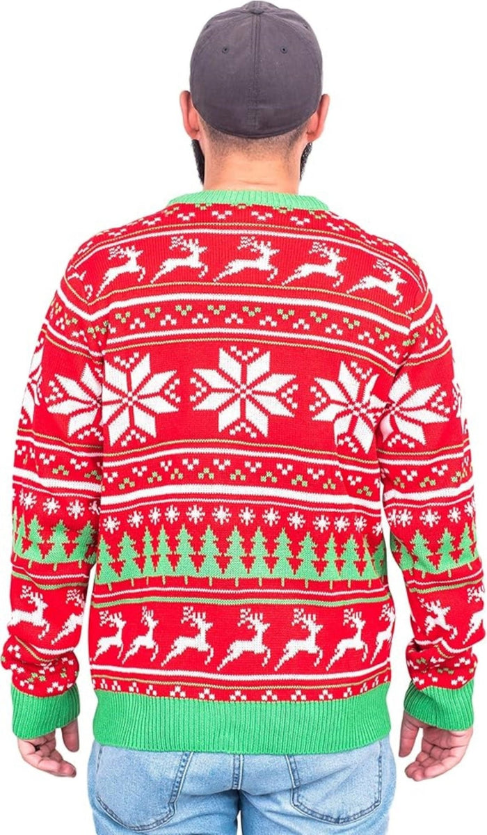 Reindeer Trophy Head 3D LED Lights Adult Unisex Ugly Christmas Sweater - TVStoreOnline