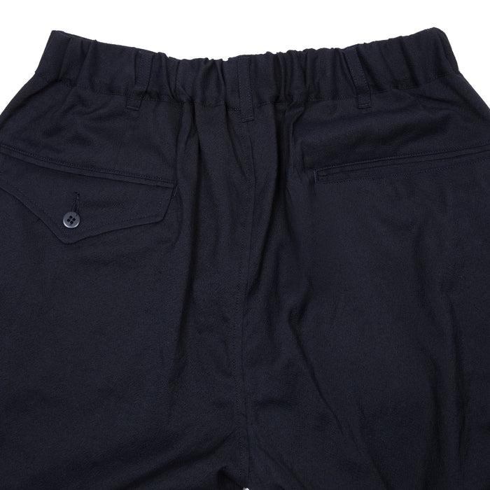 Sage De Cret Wool Silk Tumble Washed Tapered Pants in Navy