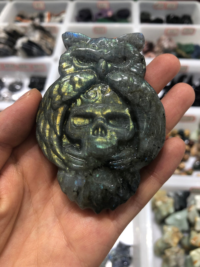 Silver owl skull