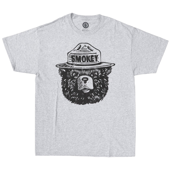 Smokey the Bear Adult Unisex Tonal Gray T-Shirt - TVStoreOnline