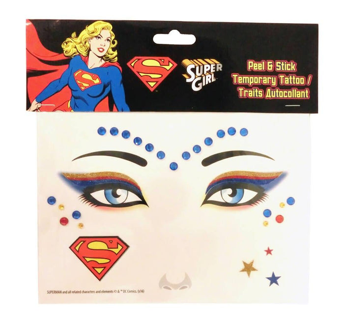 Super Girl Peel and Stick Jewels Face Tattoos-tvso