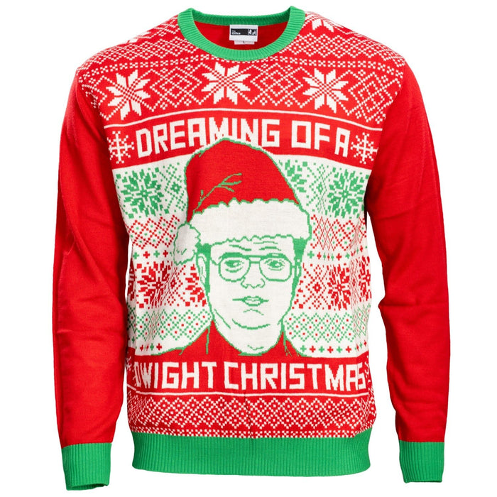 The Office Men's Ugly Christmas Sweater Dreaming of A Dwight Christmas - TVStoreOnline