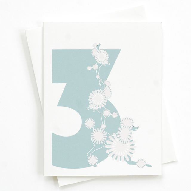 three, binth baby card