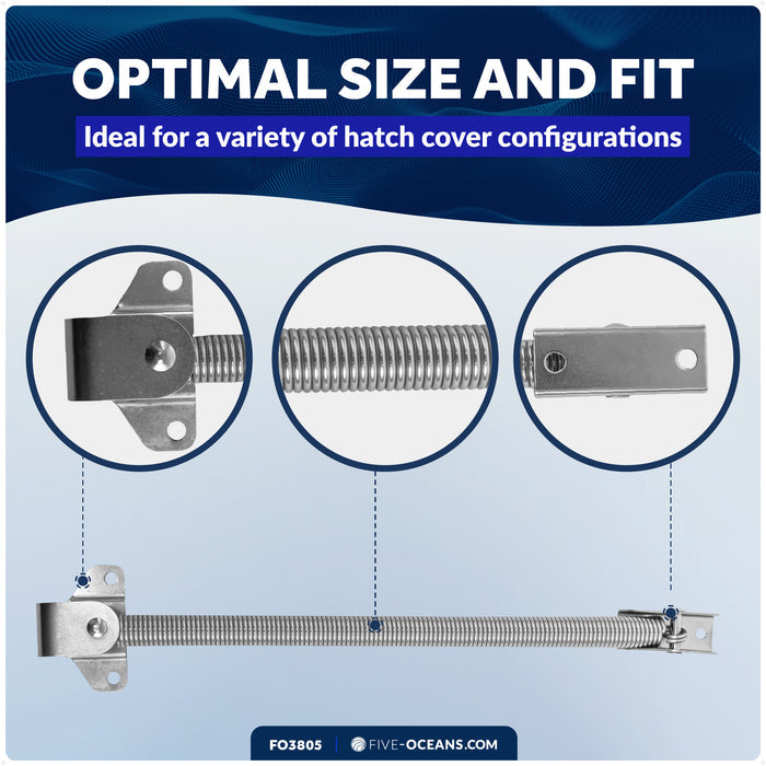 10" Hatch Lid Support Spring, Stainless Steel - FO3805 - Five Oceans