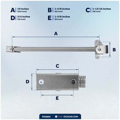 10" Hatch Lid Support Spring, Stainless Steel - FO3805 - Five Oceans