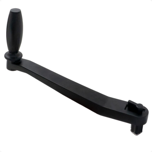 10" Universal Winch Handle Single Grip, Lock-in Mechanism, Black Aluminum - FO3514 - Five Oceans
