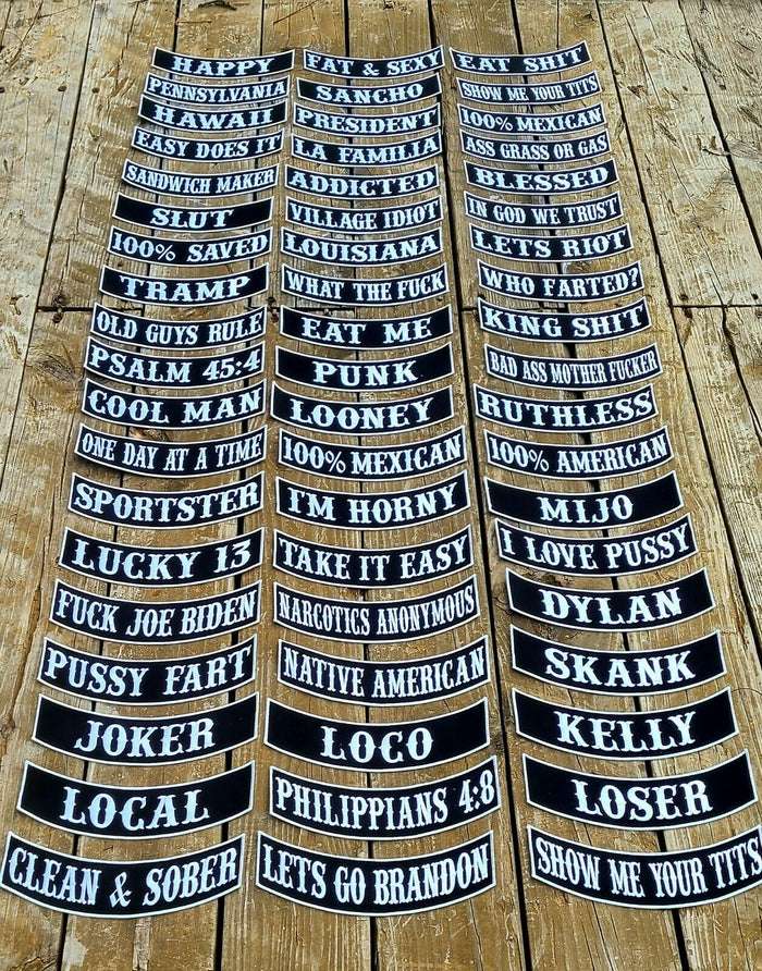 100% AMERICAN ROCKER PATCH 10"X2"