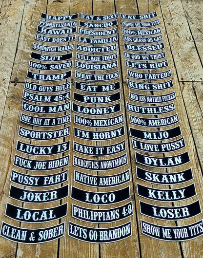 100% AMERICAN ROCKER PATCH 10"X2"