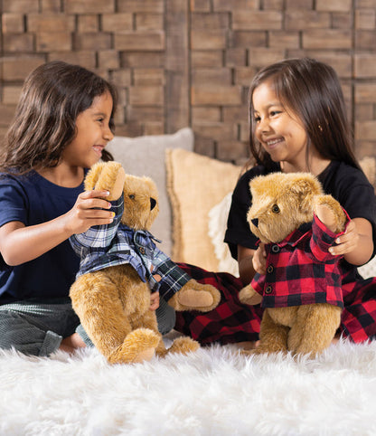15” Classic Vermont Flannel Bear - Red Buffalo