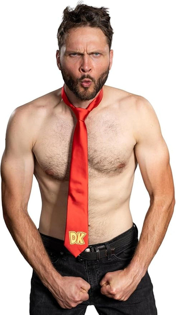 1980s Video Game Monkey Throwing Barrels Halloween Cosplay Costume Accessory Tie - TVStoreOnline