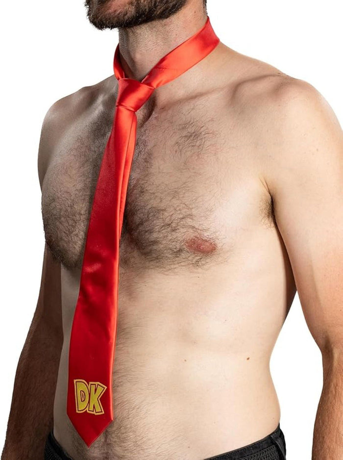 1980s Video Game Monkey Throwing Barrels Halloween Cosplay Costume Accessory Tie - TVStoreOnline