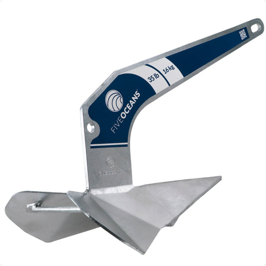 35 Lb / 16 Kg. Delta Anchor, Galvanized Steel - FO3687 - Five Oceans