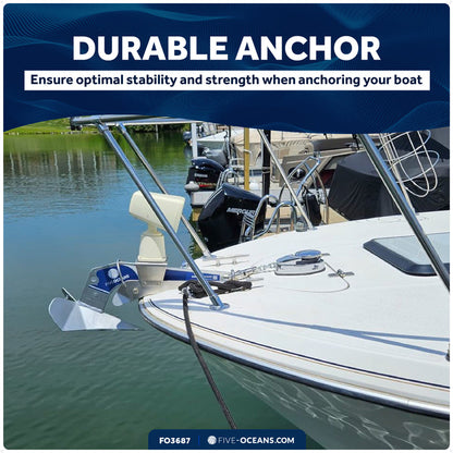 35 Lb / 16 Kg. Delta Anchor, Galvanized Steel - FO3687 - Five Oceans