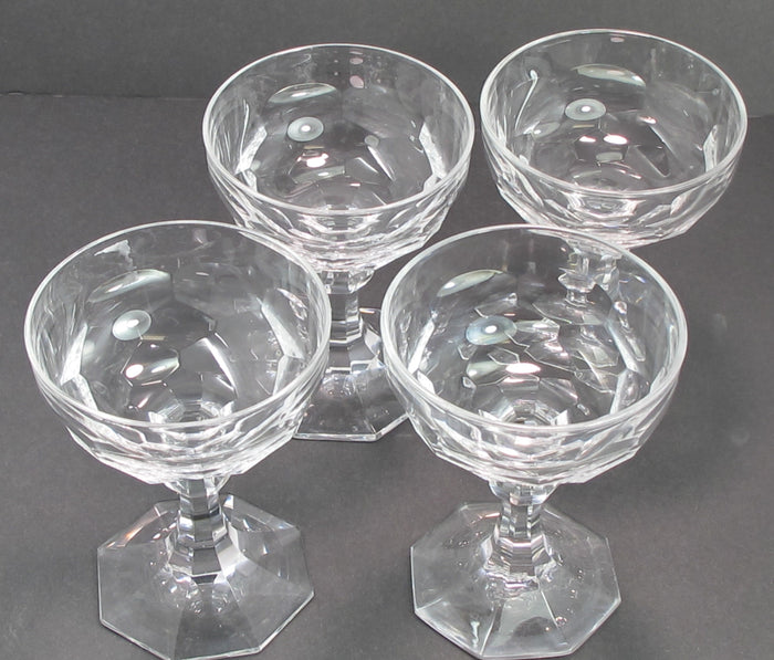 4 piece cut glass champagne glasses Baccarat?