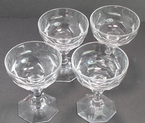 4 piece cut glass champagne glasses Baccarat?