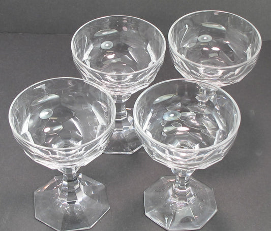 4 piece cut glass champagne glasses Baccarat?