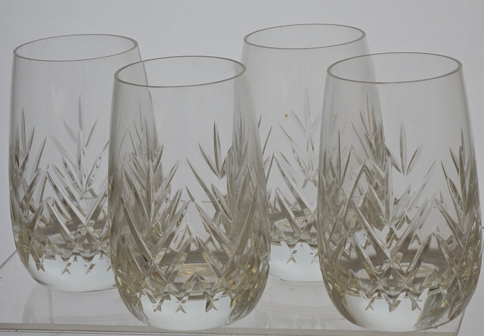 4 piece Schott - Zwiesel cut Tiffany pattern Hand cut Crystal juice glass
