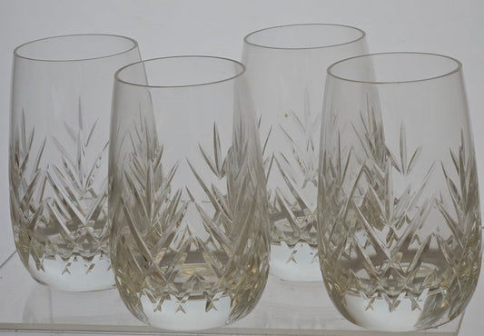 4 piece Schott - Zwiesel cut Tiffany pattern Hand cut Crystal juice glass