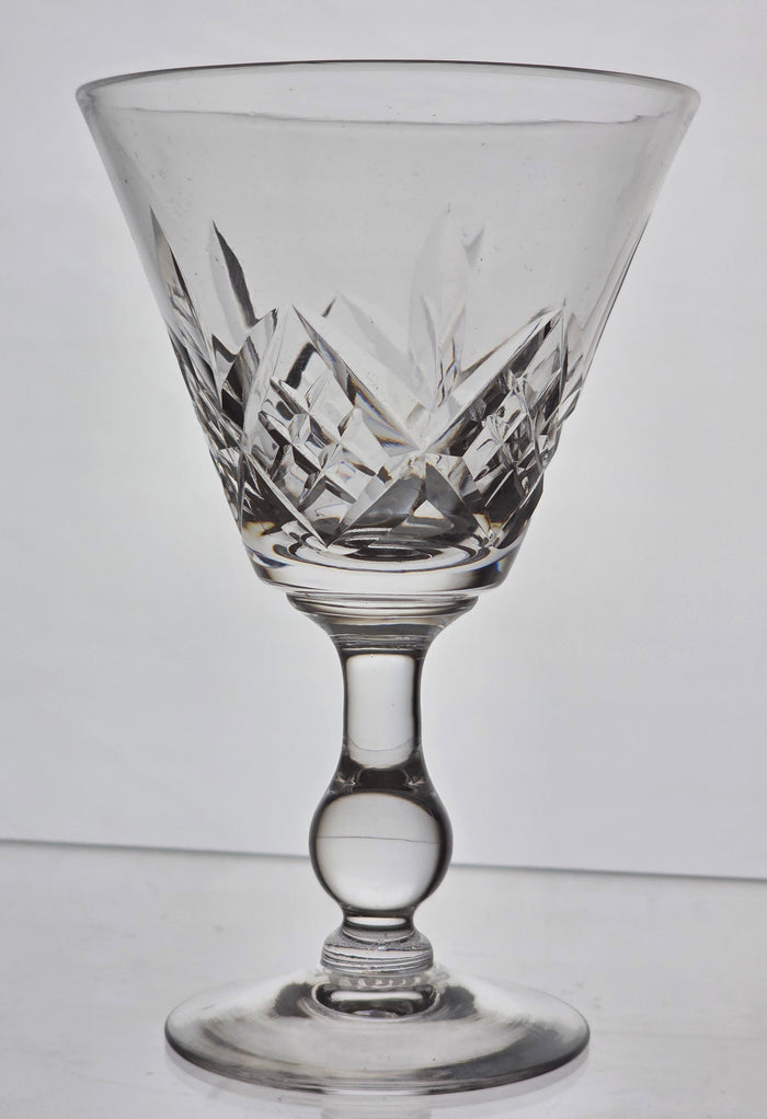 4 Signed Hand Cut Glass Sherry Glengarry Cambridge Stuart
