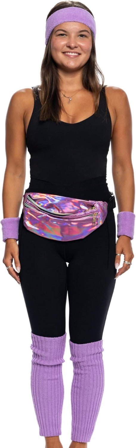 80's Retro Style Women's Aerobics Halloween Costume Cosplay Accessory Set - TVStoreOnline