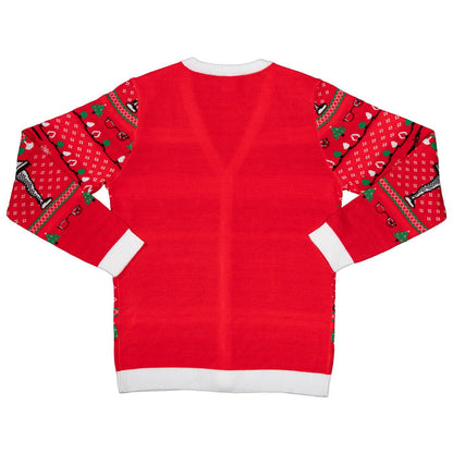 A Christmas Story Leg Lamp Button Up Cardigan Ugly Holiday Sweater - TVStoreOnline