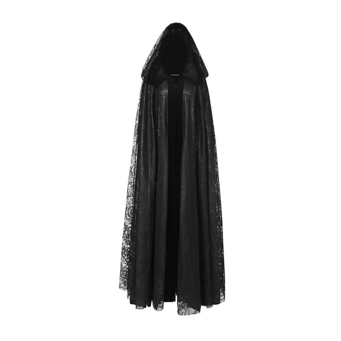 long black gothic cloak with hood