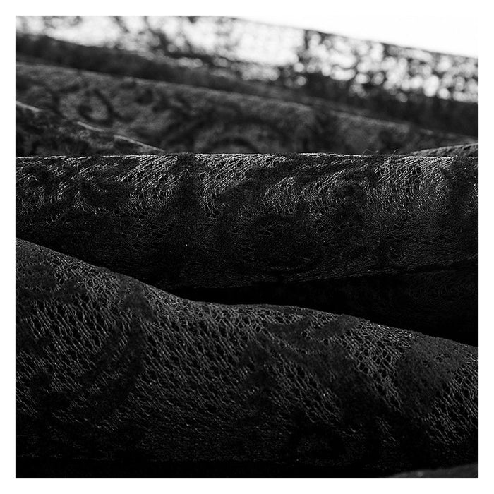 up close material shot of long black gothic cloak