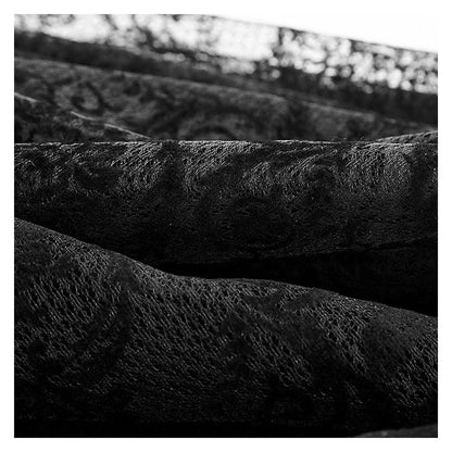 up close material shot of long black gothic cloak