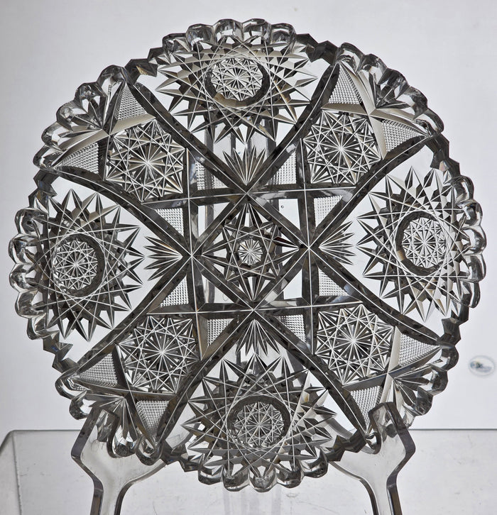 ABP cut glass 7" Dish American brilliant period pa17