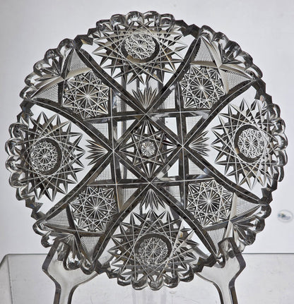 ABP cut glass 7" Dish American brilliant period pa17