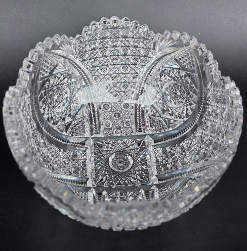 ABP cut glass blown blank bowl American brilliant period 1886 -1915 bob12