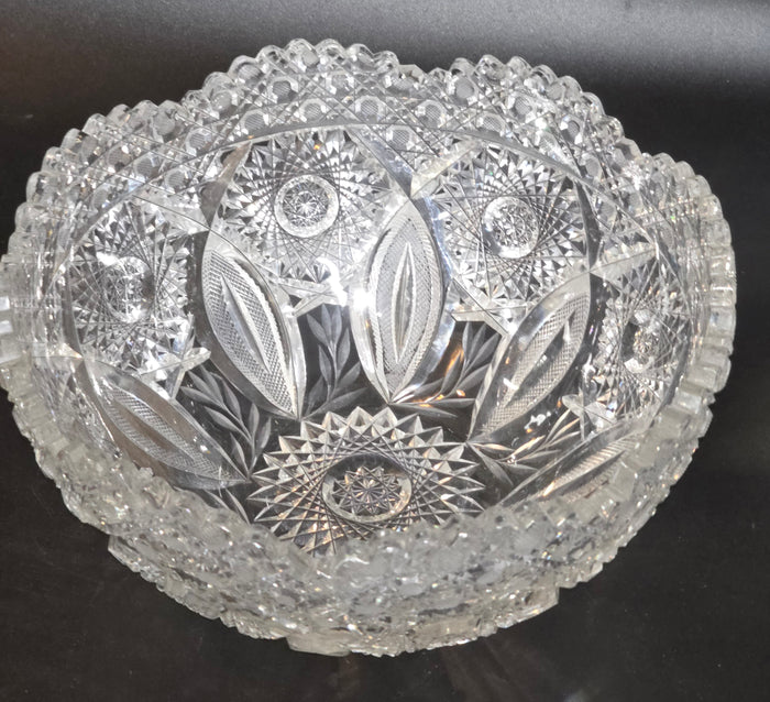 ABP cut glass bowl American brilliant period 1886 -1915 bob42
