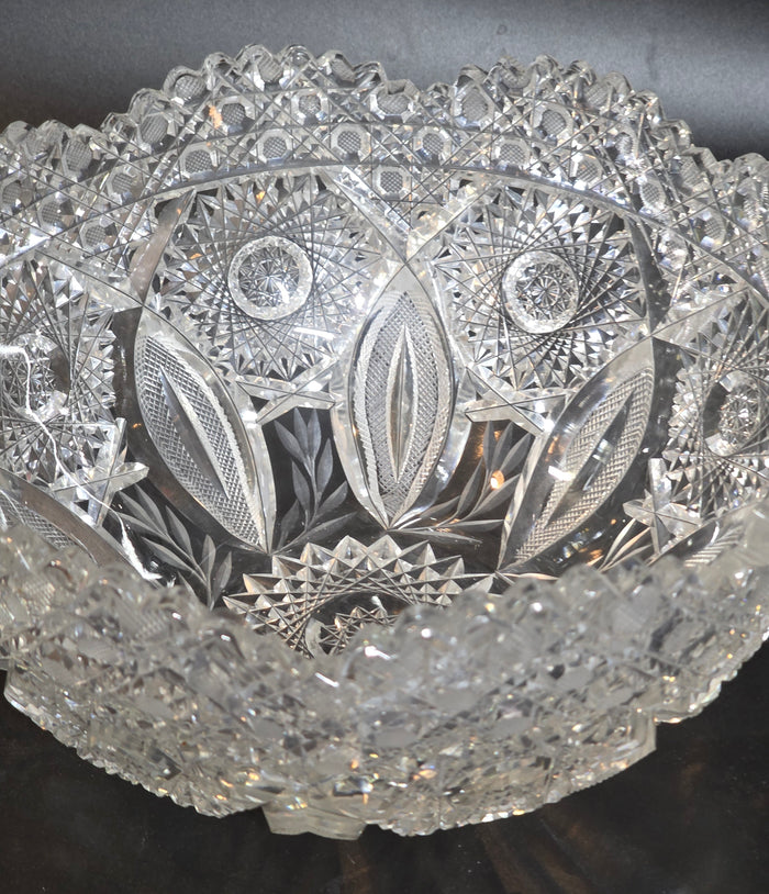 ABP cut glass bowl American brilliant period 1886 -1915 bob42